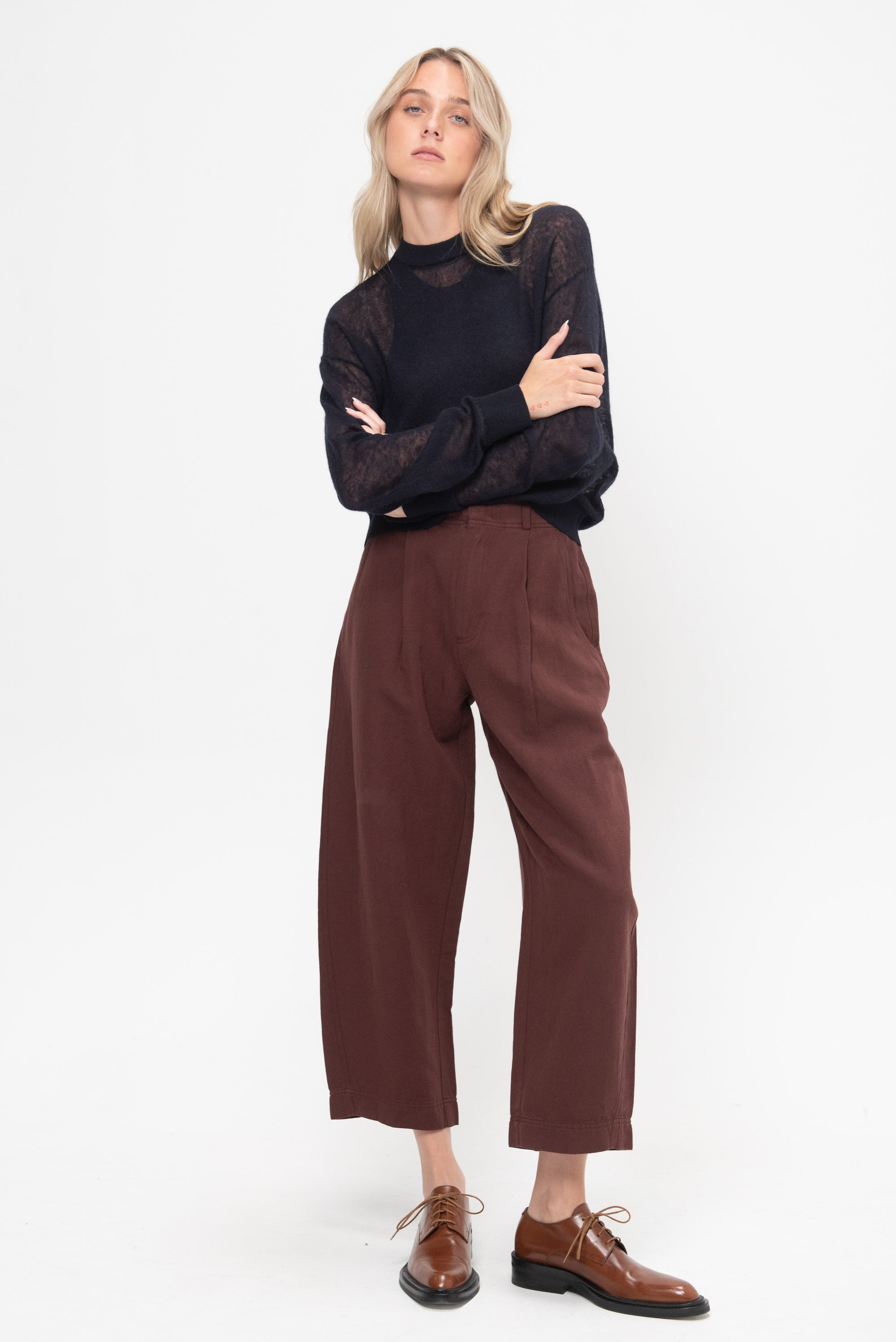 Bari Crop Trouser, Rosewood