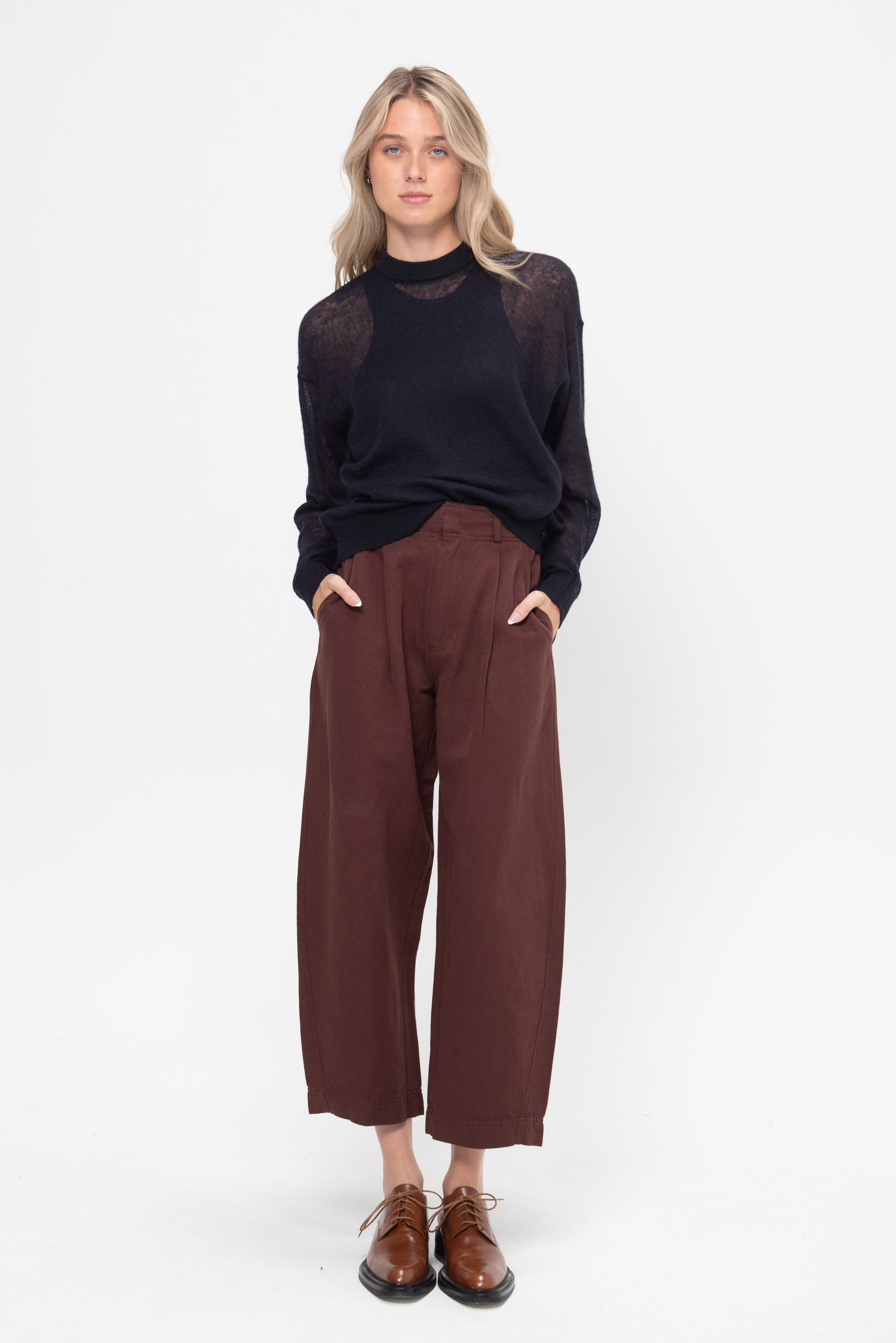 Bari Crop Trouser, Rosewood