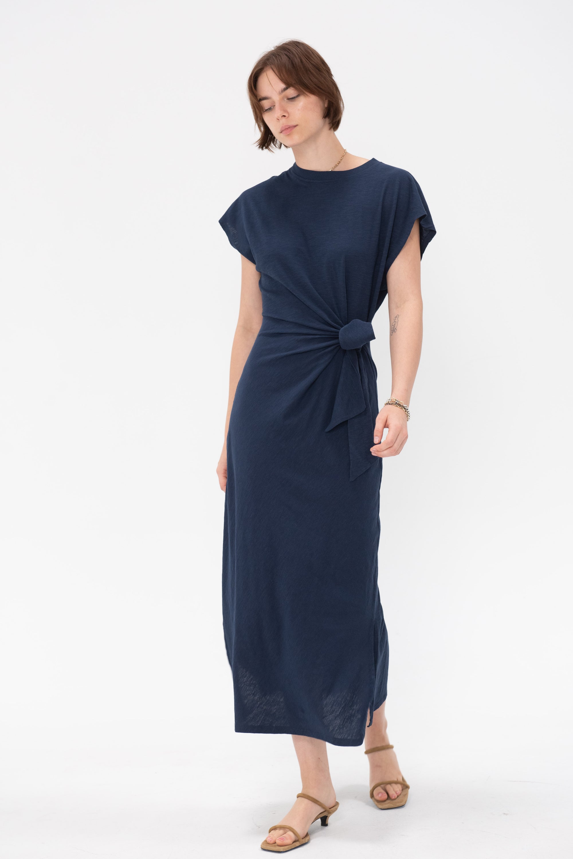 Apiece Apart - Vanina Cinched Waist Dress, Indigo