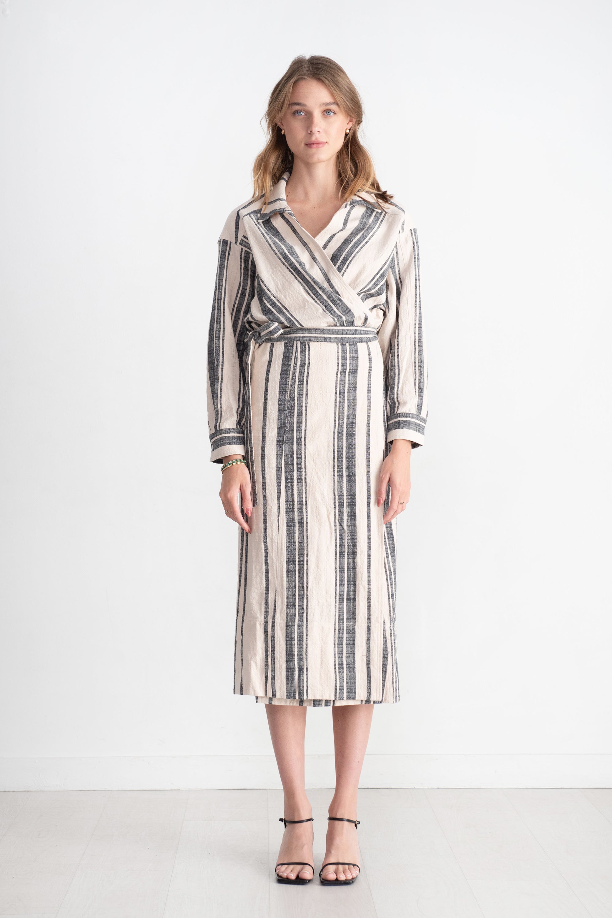 Apiece Apart - Gabriella Tie Dress, Cream Bold Stripe