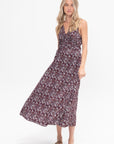 APIECE APART - Fatima Ruched Tank Dress, Mira Floral Wine Tasting