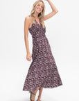 Fatima Ruched Tank Dress, Mira Floral Wine