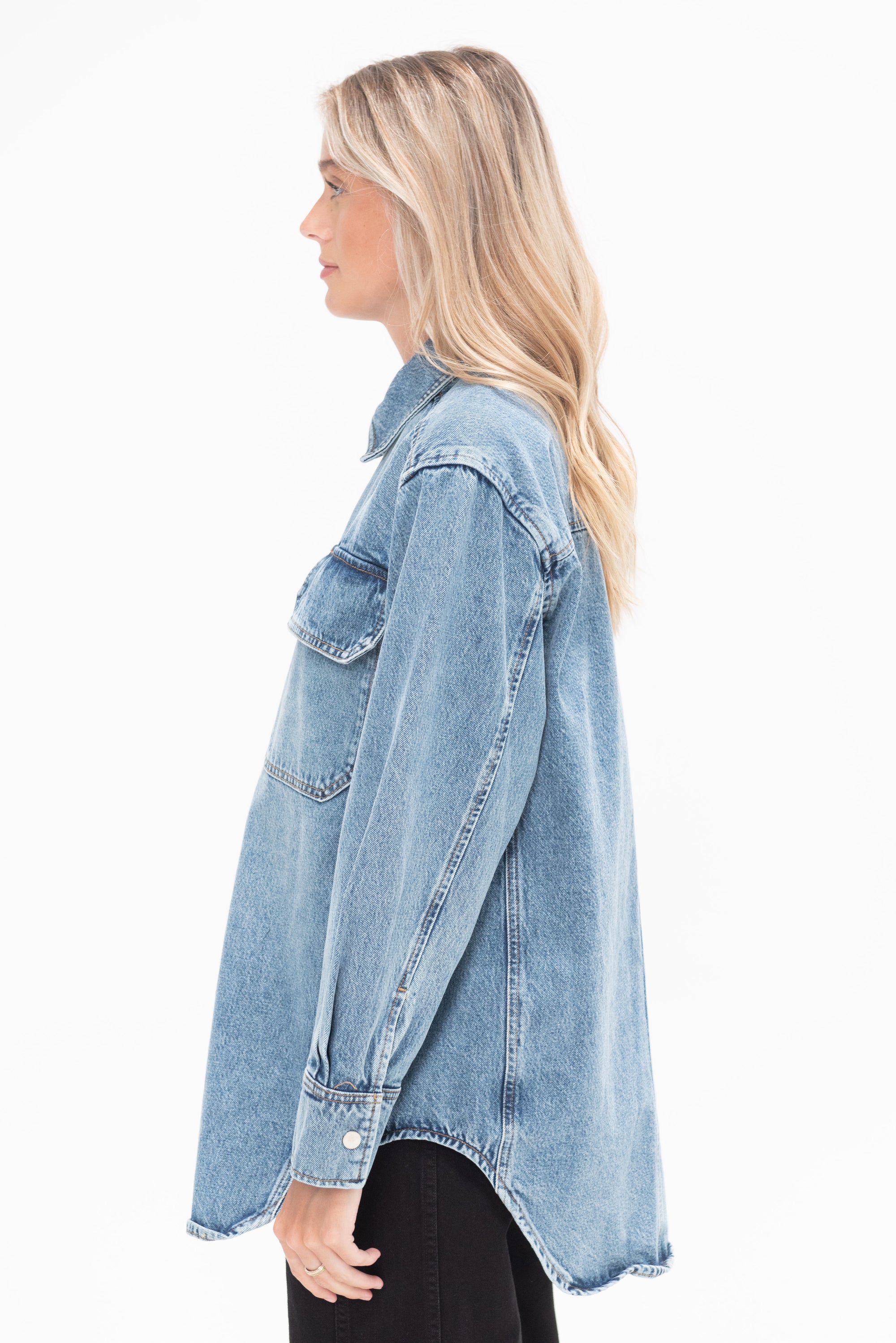 APIECE APART - Pia Oversized Shacket, Austin Wash