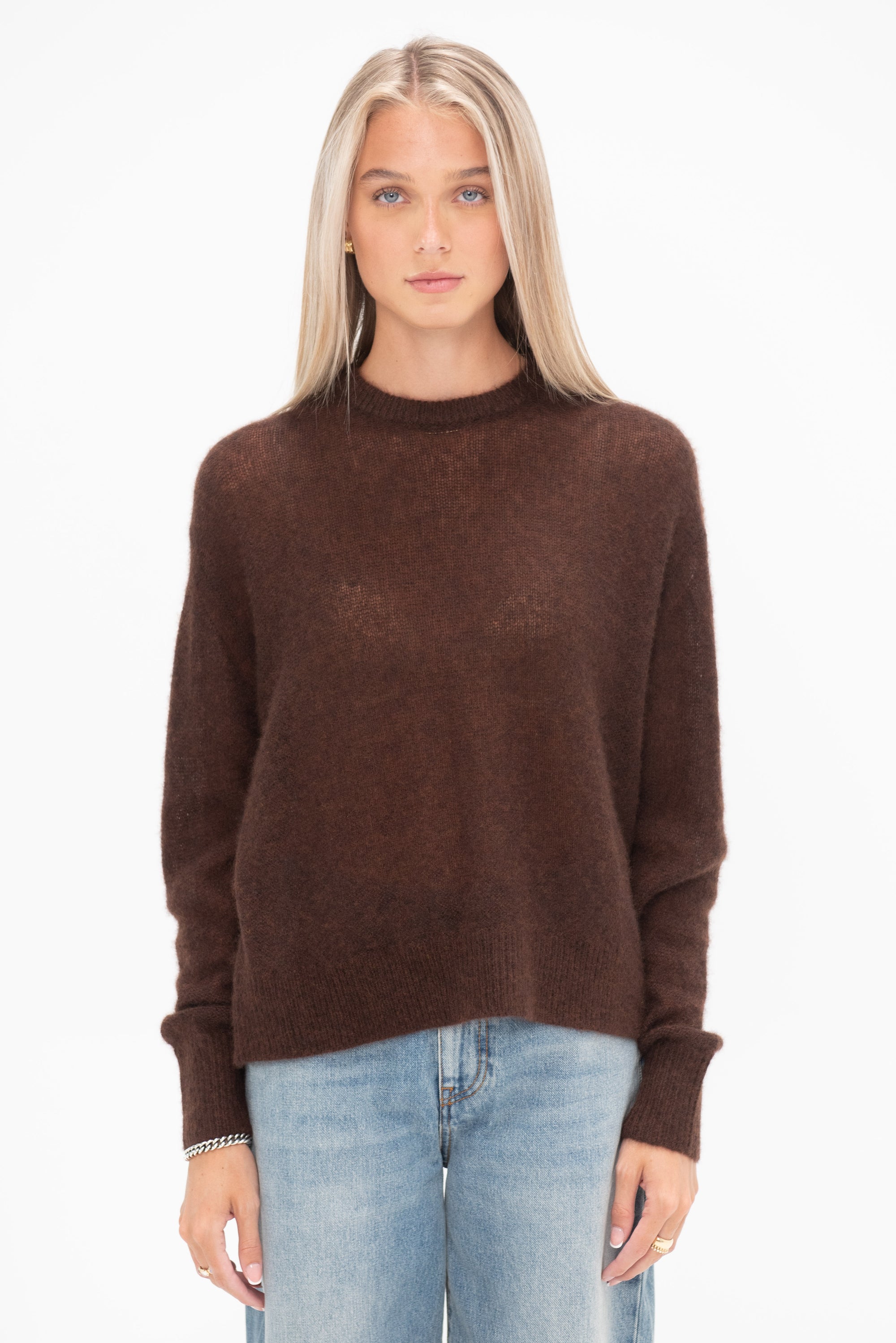 APIECE APART - Softest Tissue Weight Sweater, Chocolate