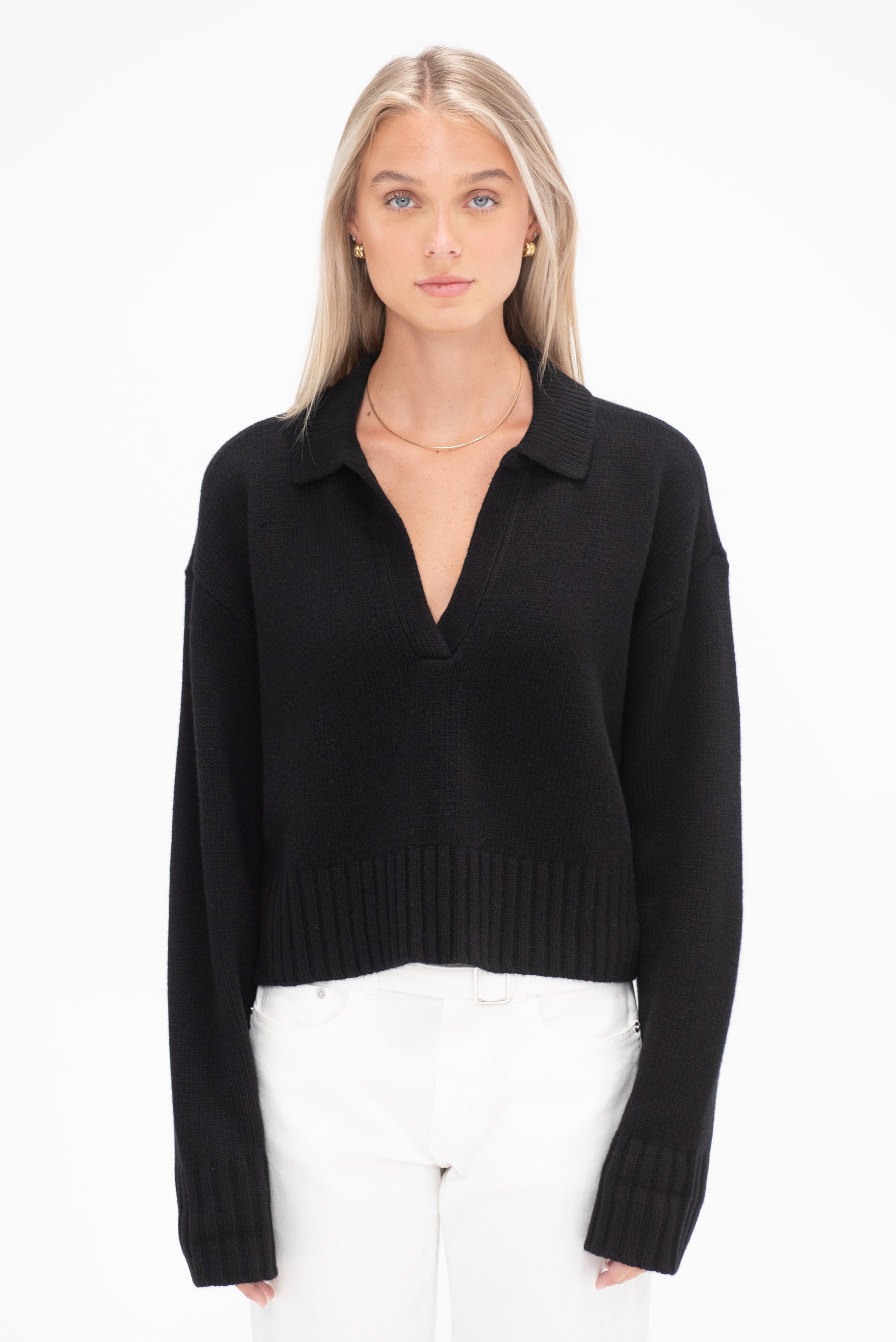 APIECE APART - Split Neck Henley, Black