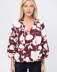 Tule Top, Paz Floral Fig