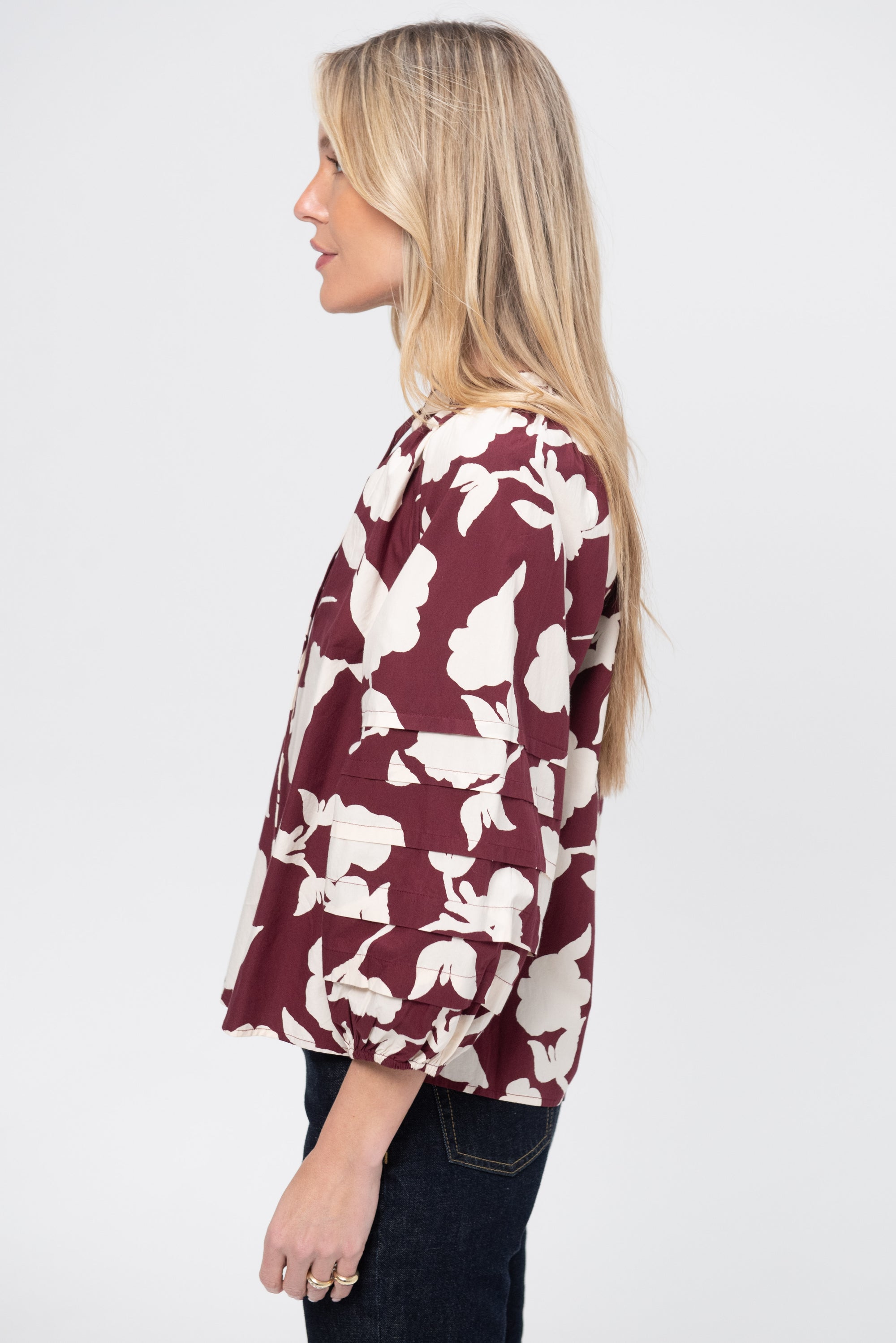 Tule Top, Paz Floral Fig