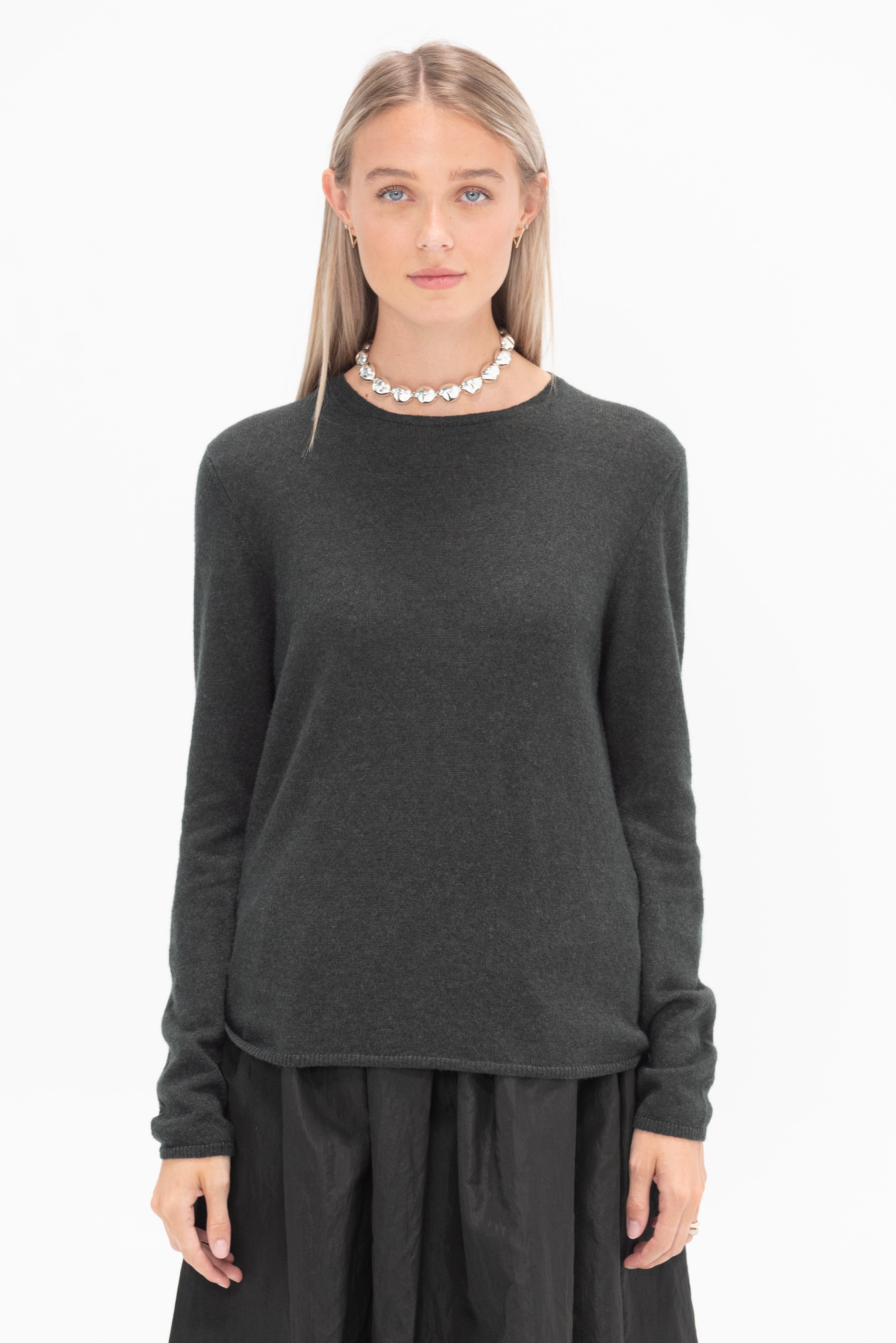 Apuntob Crewneck Knit Top, Forest – Kick Pleat