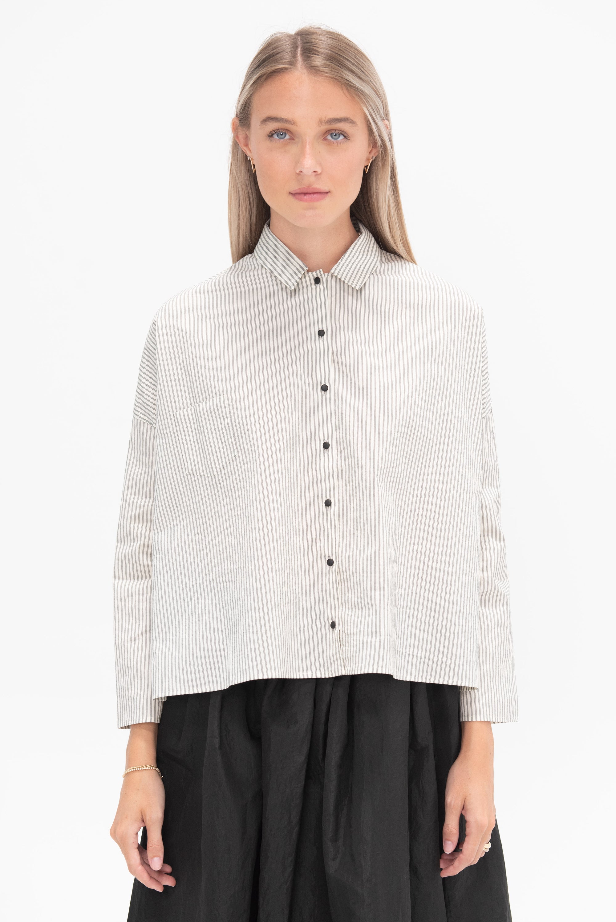 APUNTOB - Cotton Stripe Shirt, Milk