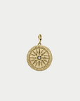 AZLEE - Sunburst Large Diamond Coin Charm, Yellow Gold