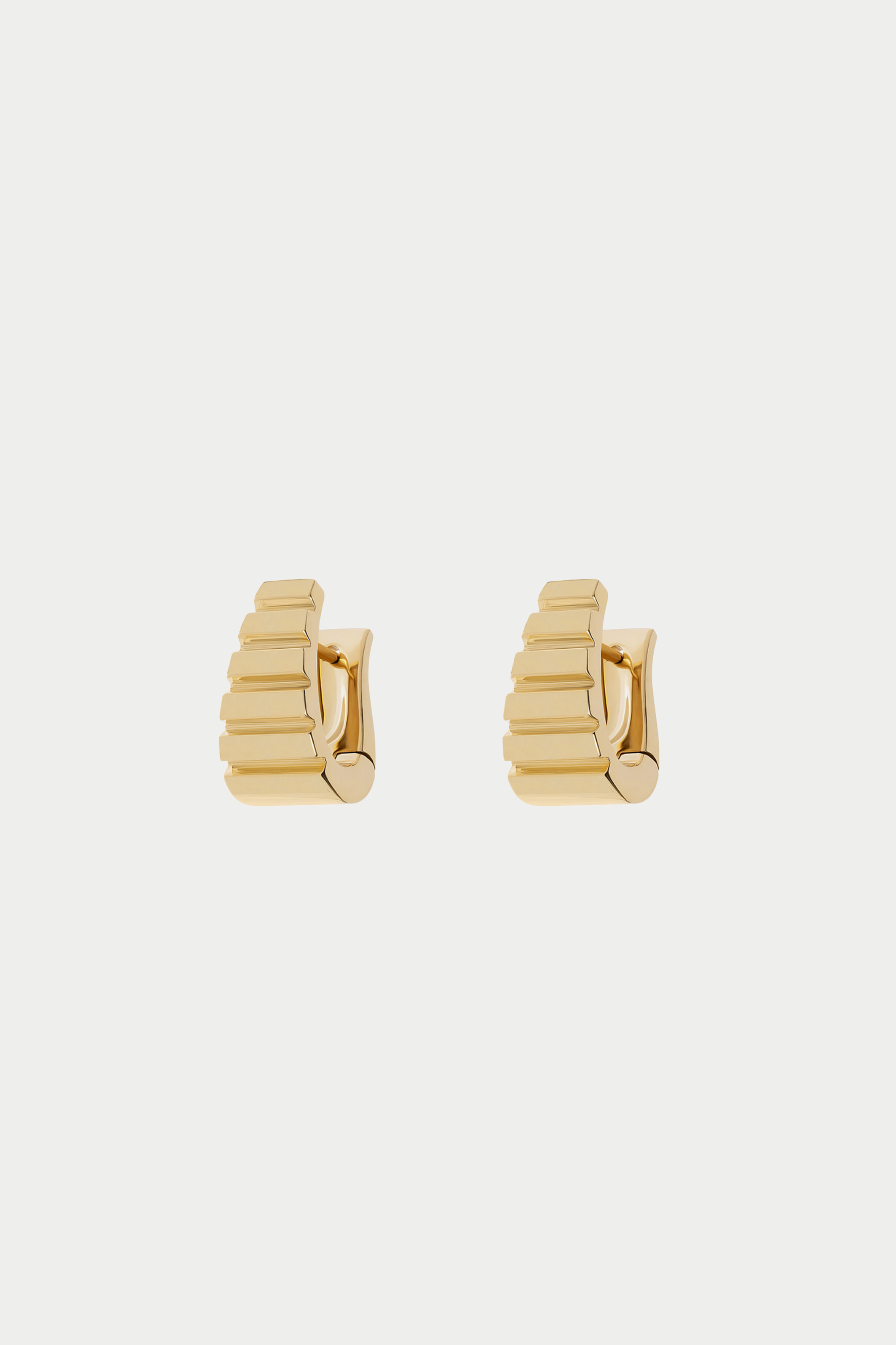 AZLEE - Escalier Plain Large Hoops, Yellow Gold