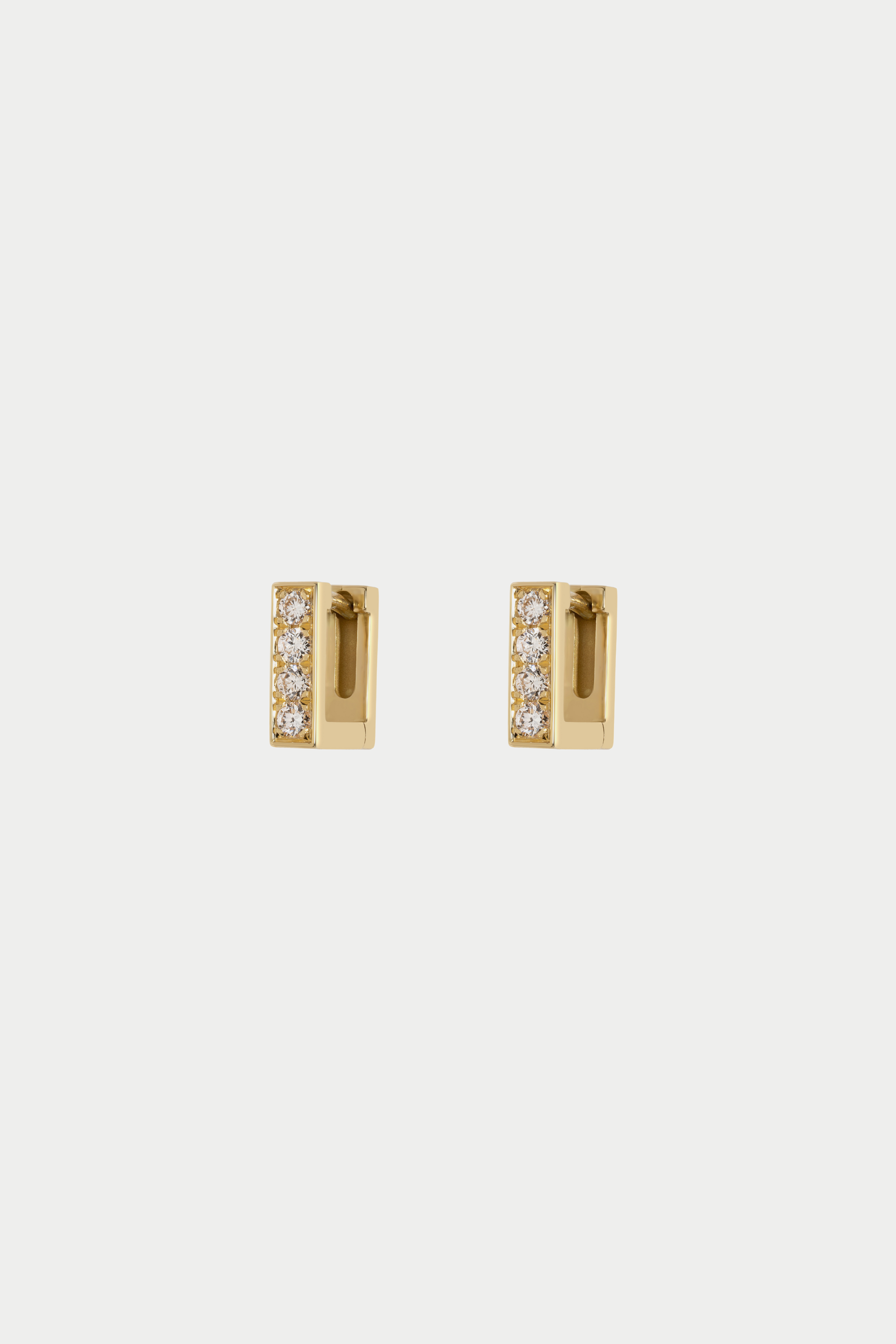 AZLEE - Mosaic Diamond Hoops, Yellow Gold