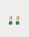 AZLEE - Mosaic Moss Diamond Hoops, Emerald