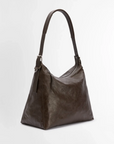 Belted Hobo Bag, Dark Brown