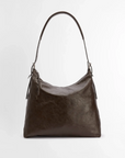 Belted Hobo Bag, Dark Brown