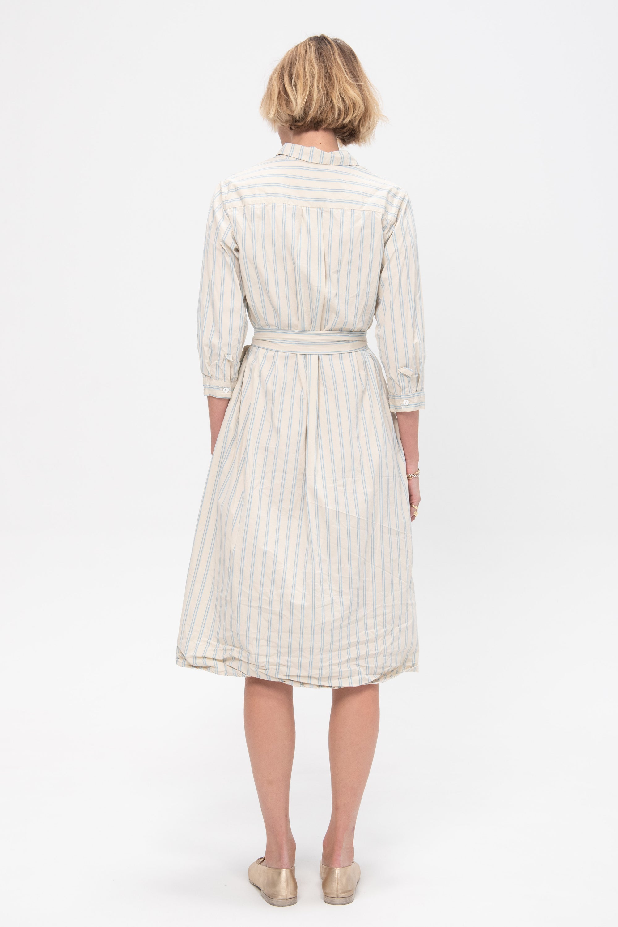 Dawn Dress, Cream Stripe