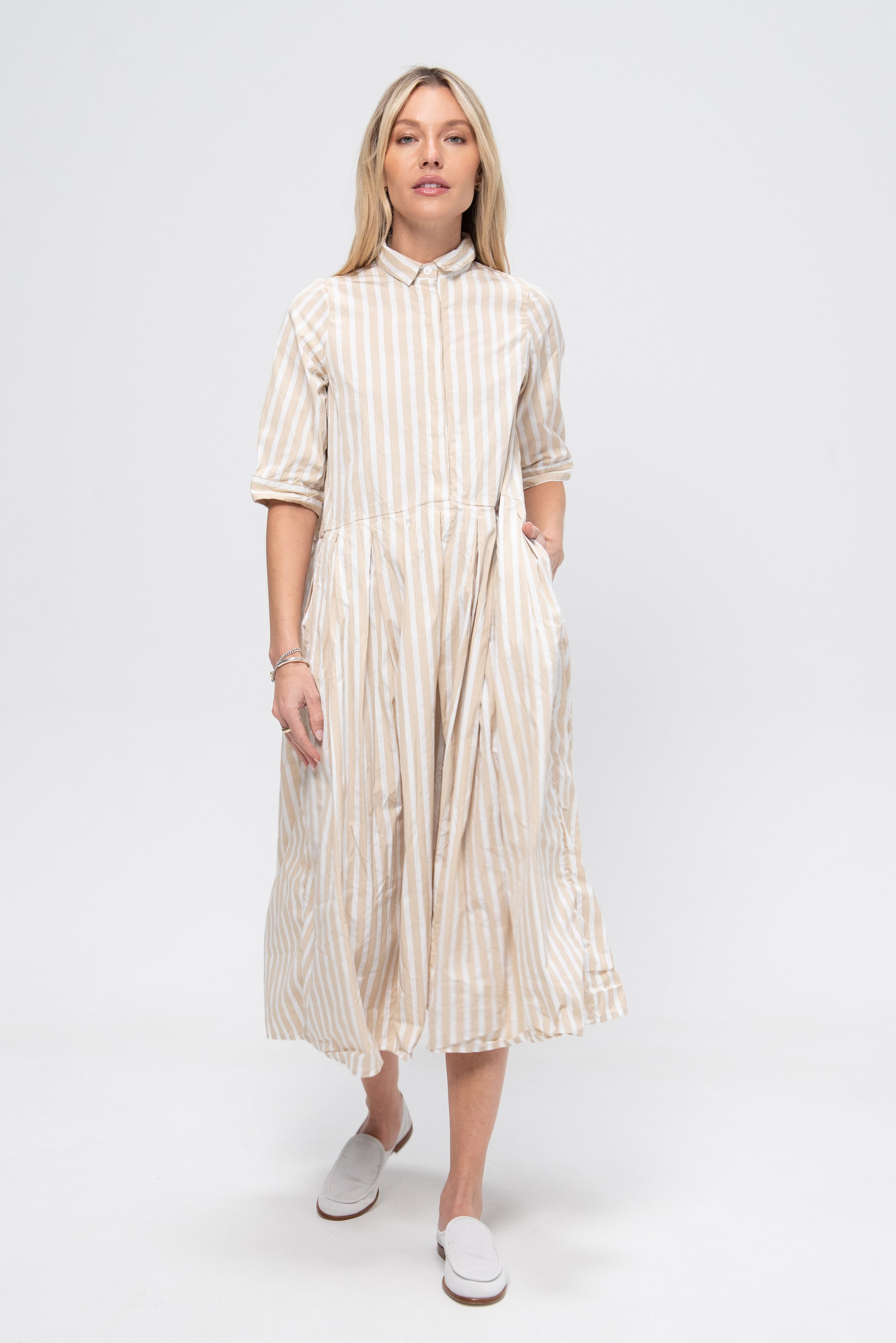 Lena Dress, Sandy Stripe