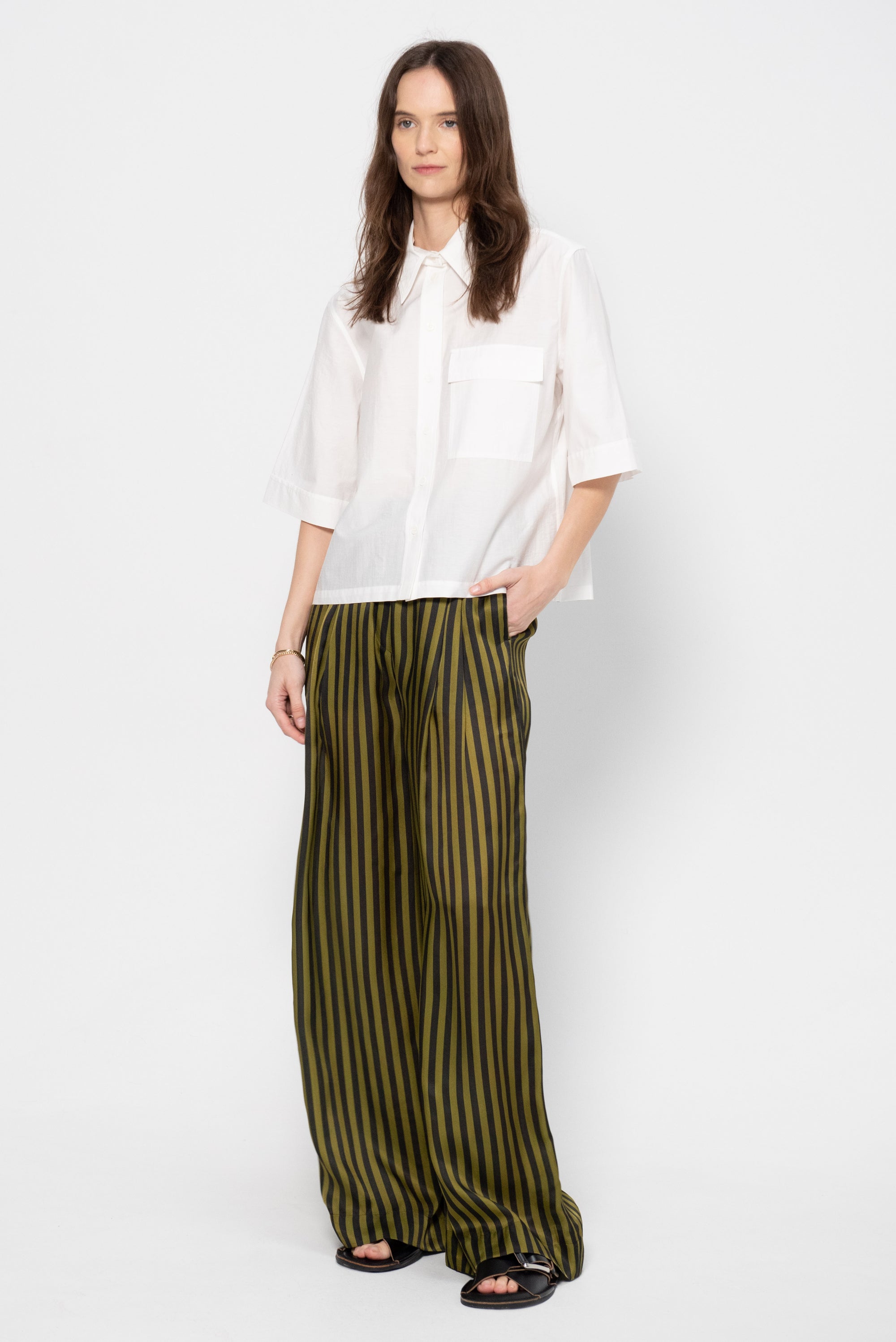 Prelah Trouser, Black Khaki Stripes Big