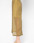 Susa Layered Organza Skirt, Khaki & Peach Stripes