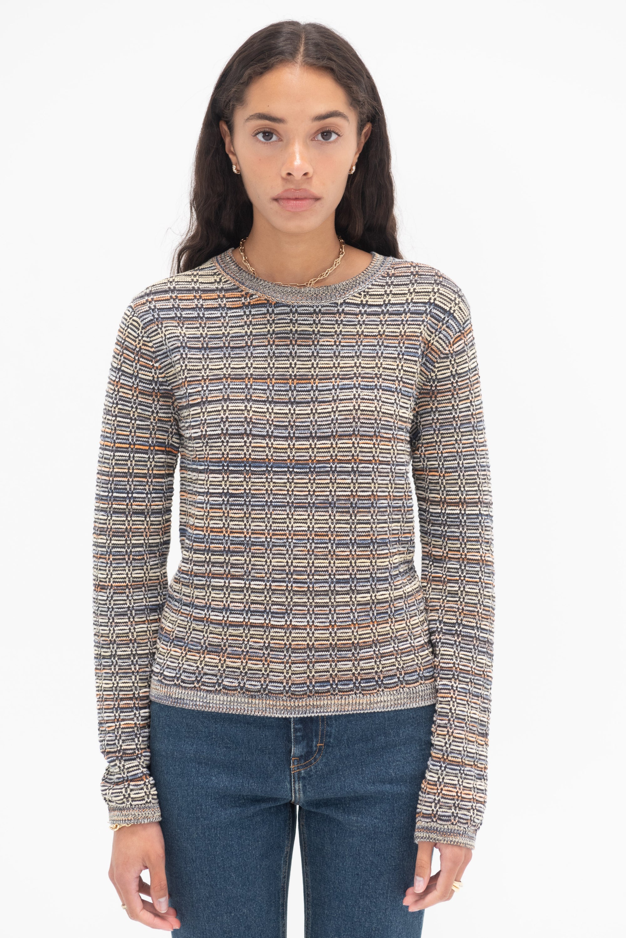 CLOSED - Jumper in 3D Knit, Heritage Grey