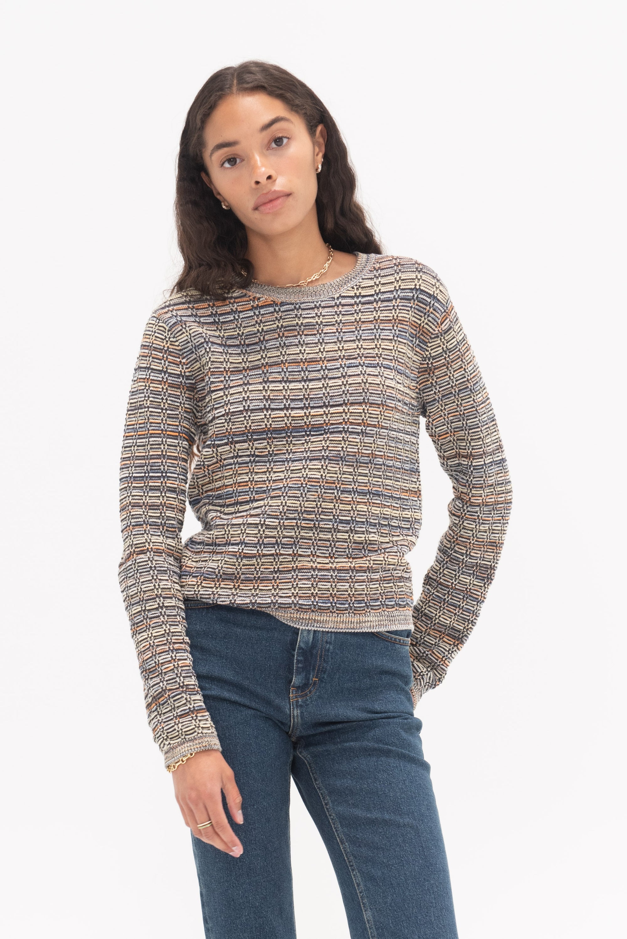 CLOSED - Jumper in 3D Knit, Heritage Grey