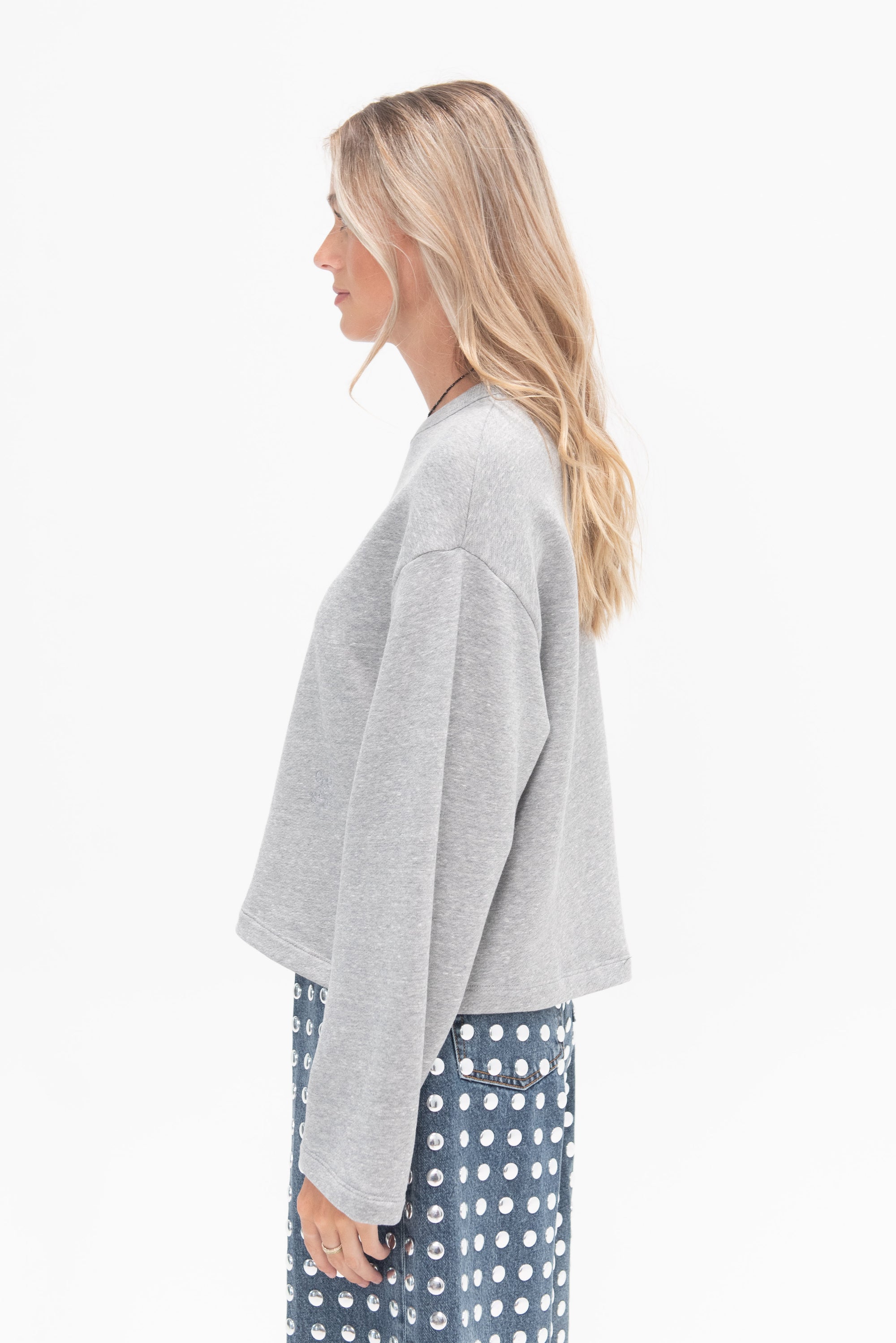 CLOSED - Short Sweatshirt, Light Grey Melange