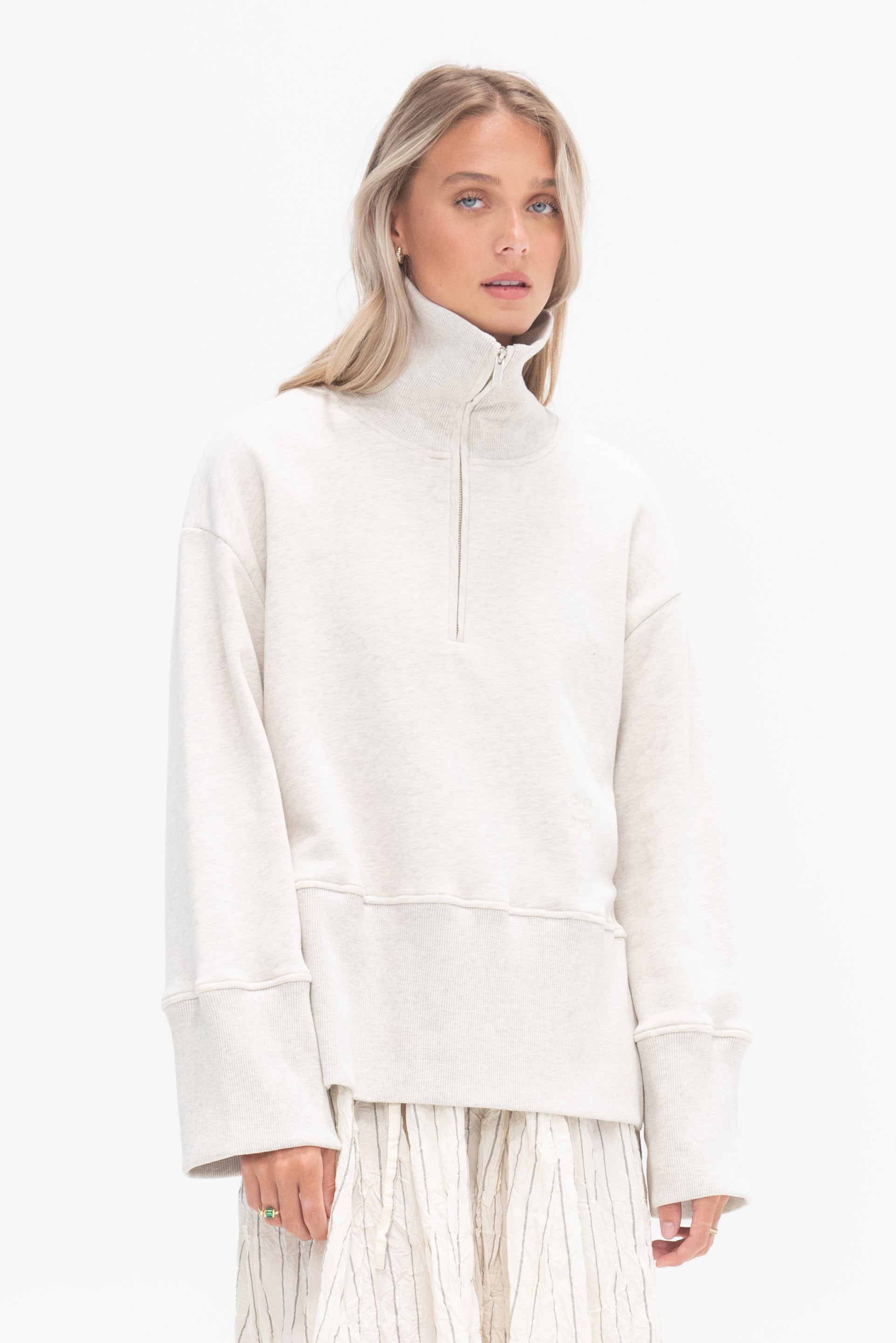 CLOSED - Zip-Up Sweater, Sabbia Beige