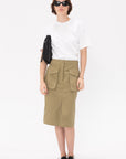 CO - Cargo Pencil Skirt, Sage