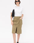 CO - Cargo Pencil Skirt, Sage