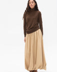 CO - Draped Turtleneck Top in Cashmere, Brown