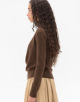 CO - Draped Turtleneck Top in Cashmere, Brown