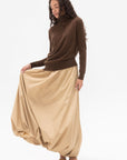 CO - Draped Turtleneck Top in Cashmere, Brown