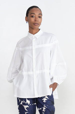 Comme Des Garcons Blouse, White – Kick Pleat