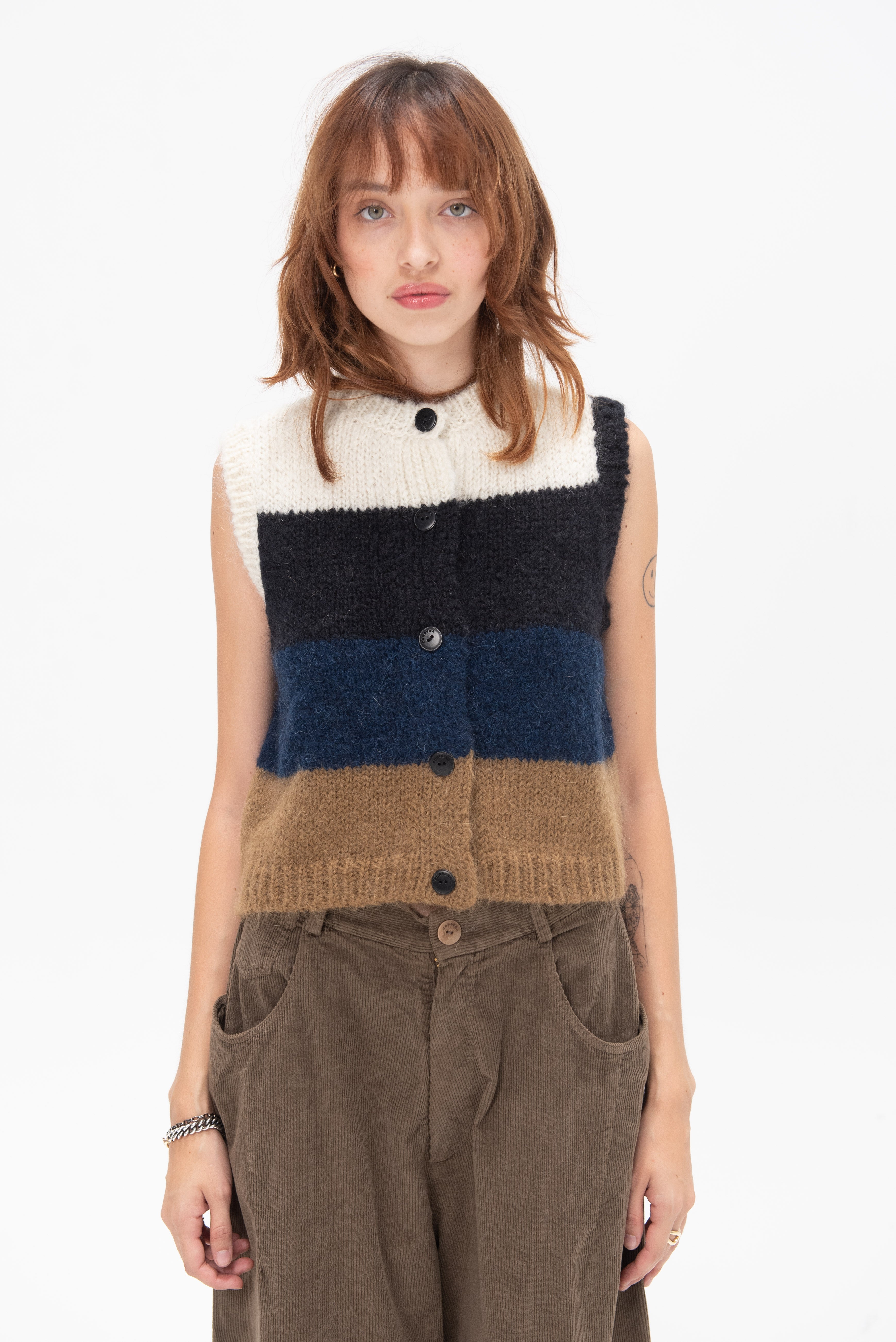 Cordera Alpaca & Mohair Striped Waistcoat, Stripe – Kick Pleat