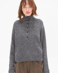 CORDERA - Baby Alpaca Polo Sweater, Grey