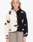 CORDERA - Wool & Mohair Blotch Cardigan, Black & White