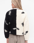 CORDERA - Wool & Mohair Blotch Cardigan, Black & White