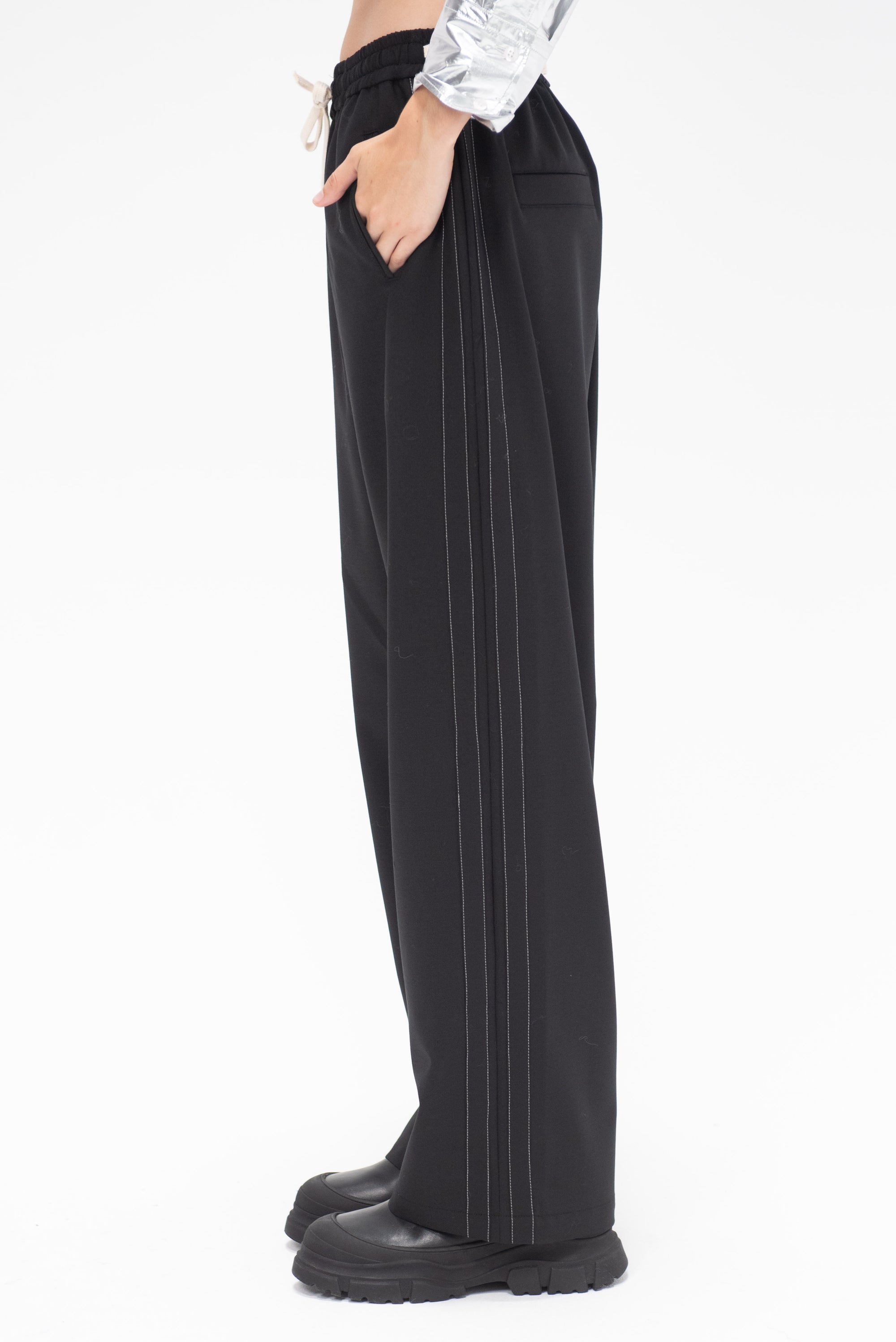 CORDERA - Tailoring Drawstring Pants, Black