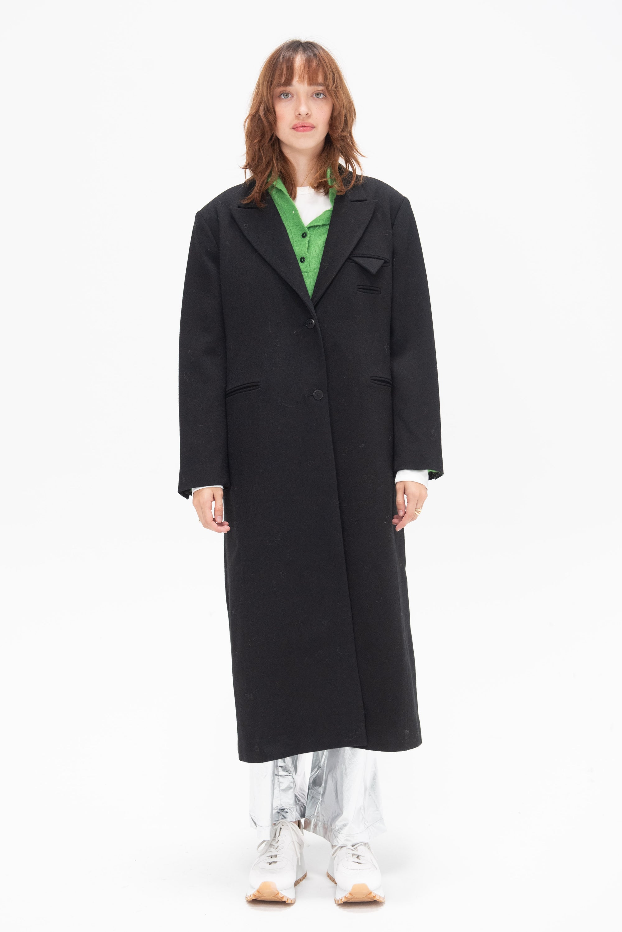 CORDERA - Light Wool Coat, Black