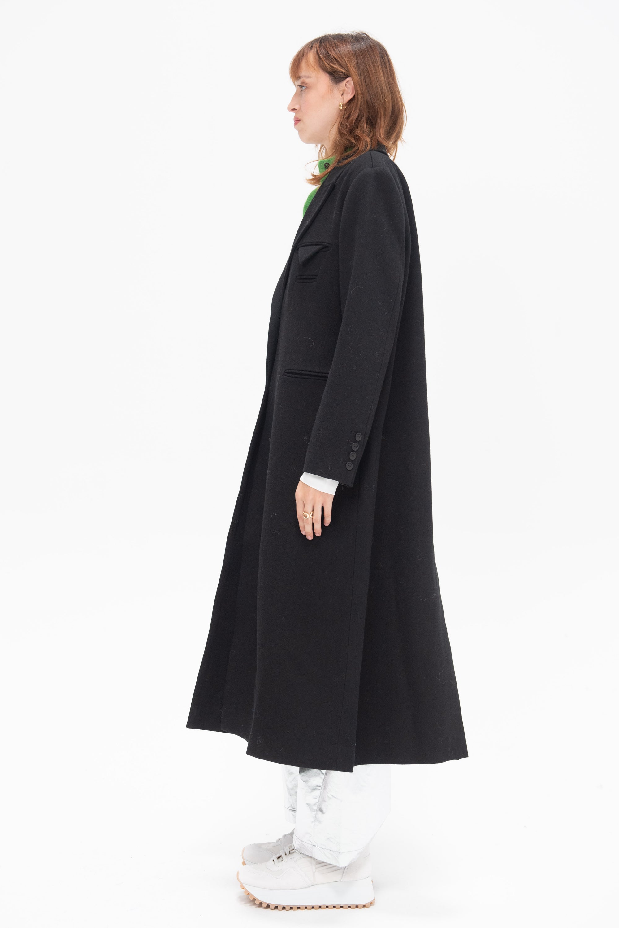 CORDERA - Light Wool Coat, Black