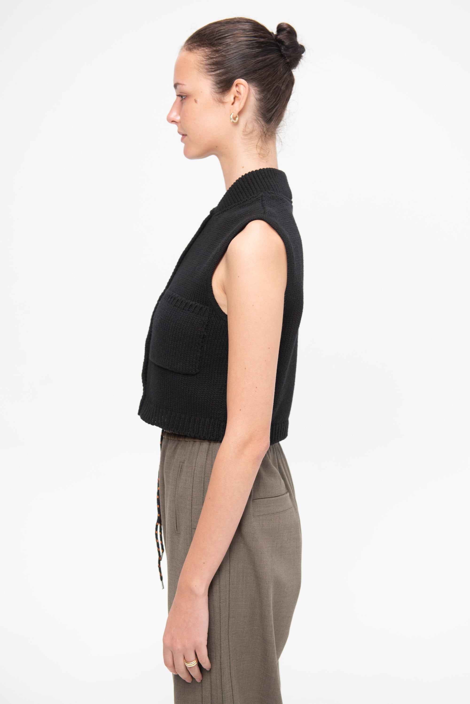 Cotton Waistcoat, Black