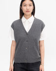 DEMYLEE - Bolt Cashmere Vest, Dark Heather Grey