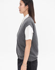 DEMYLEE - Bolt Cashmere Vest, Dark Heather Grey