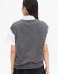 DEMYLEE - Bolt Cashmere Vest, Dark Heather Grey