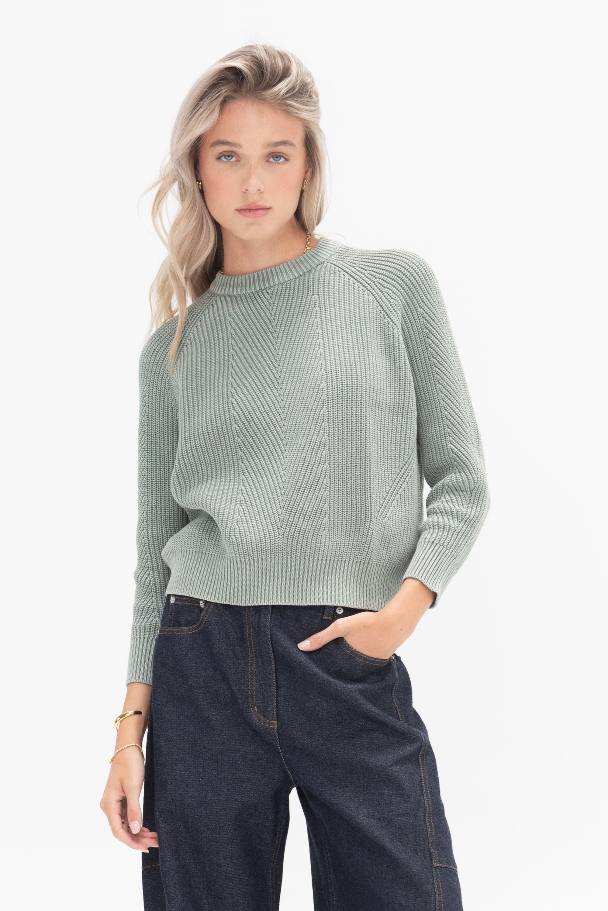 DEMYLEE - Chelsea Cotton Sweater, Sage