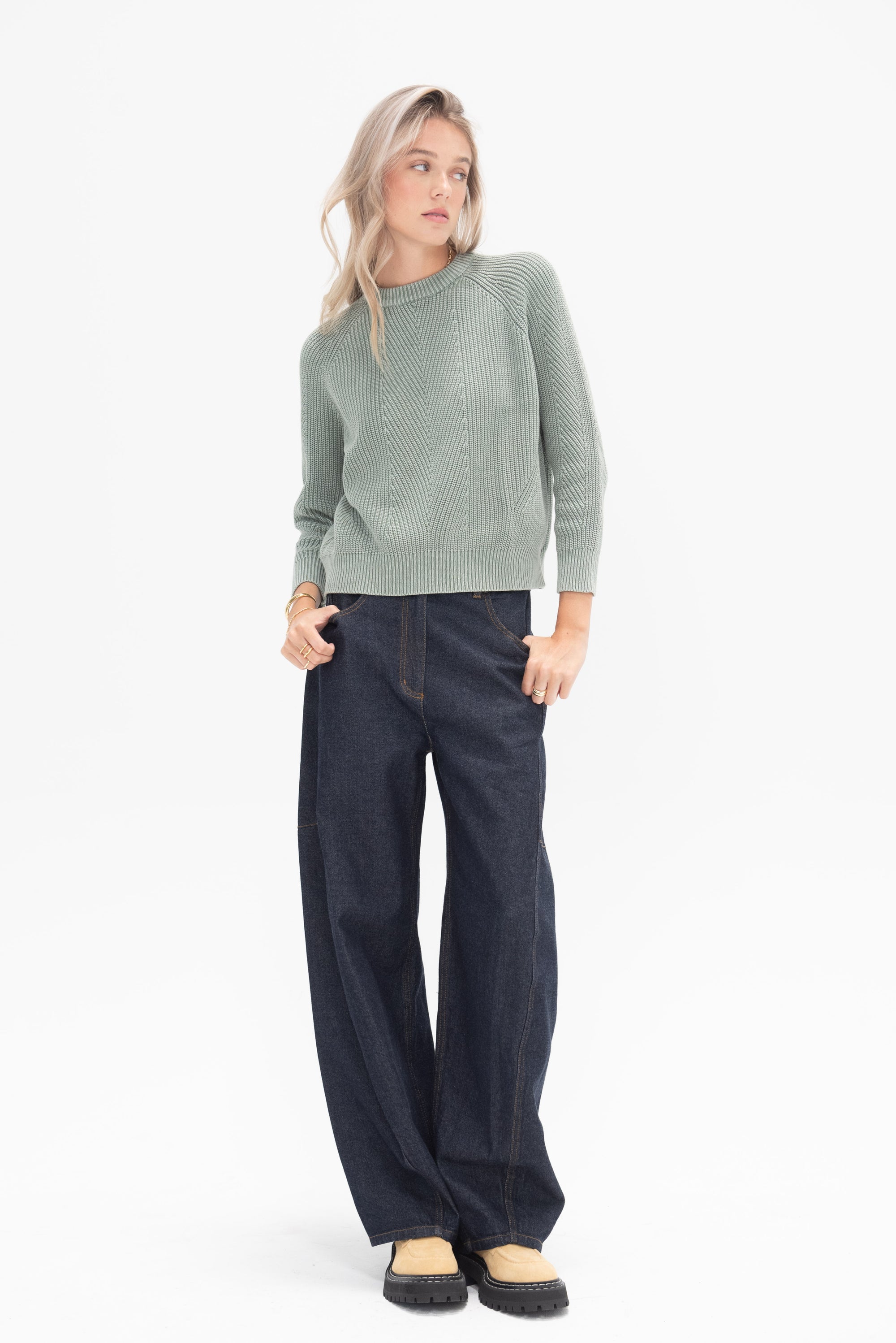 DEMYLEE - Chelsea Cotton Sweater, Sage