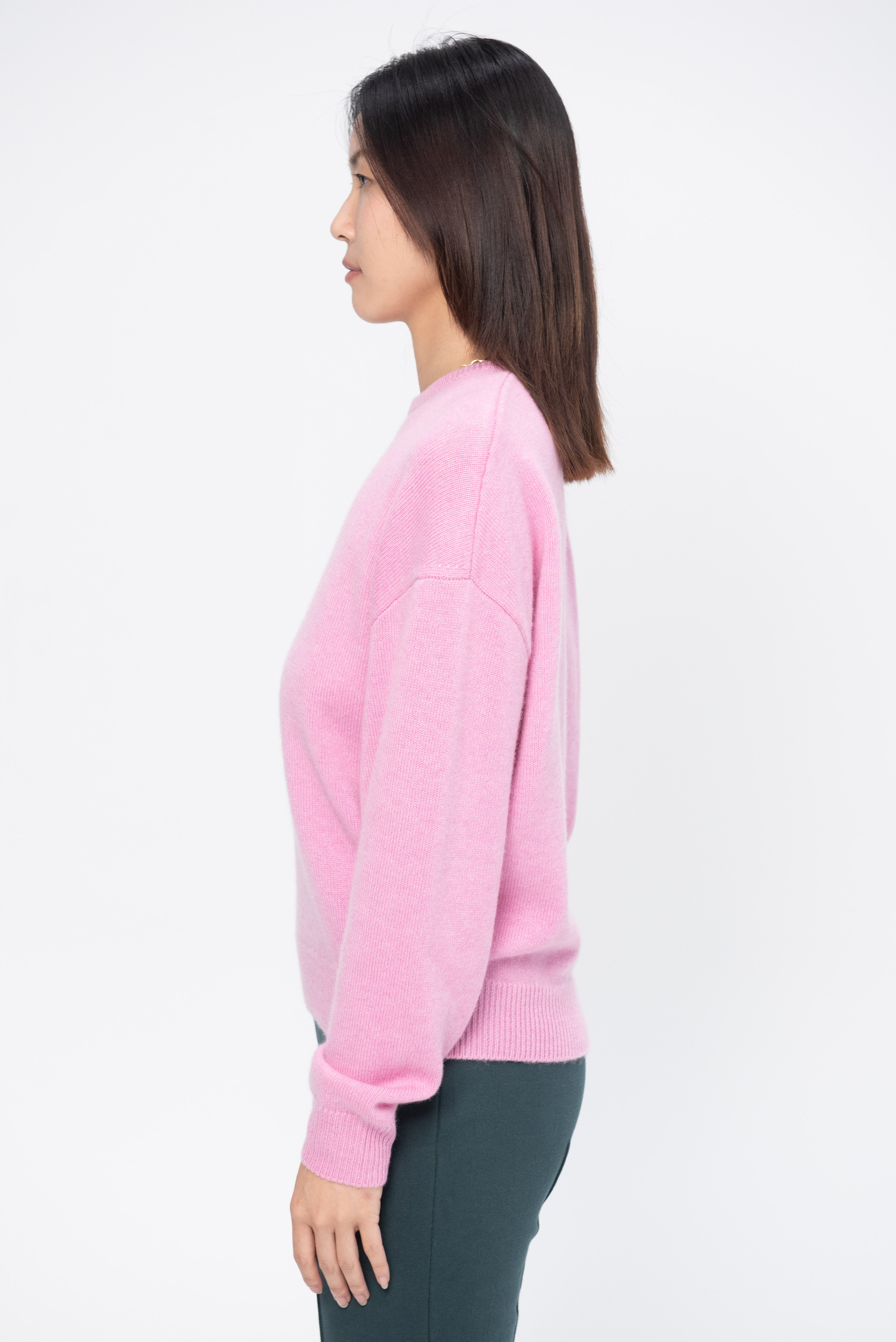 Demylee Artemis Cashmere Sweater Bright Pink Kick Pleat