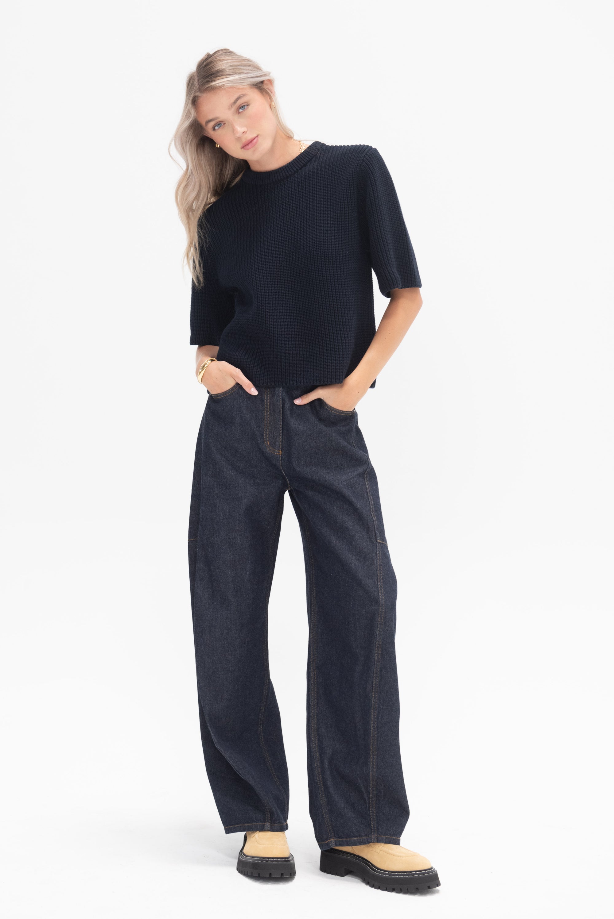 DEMYLEE - Yasu Organic Top, Navy