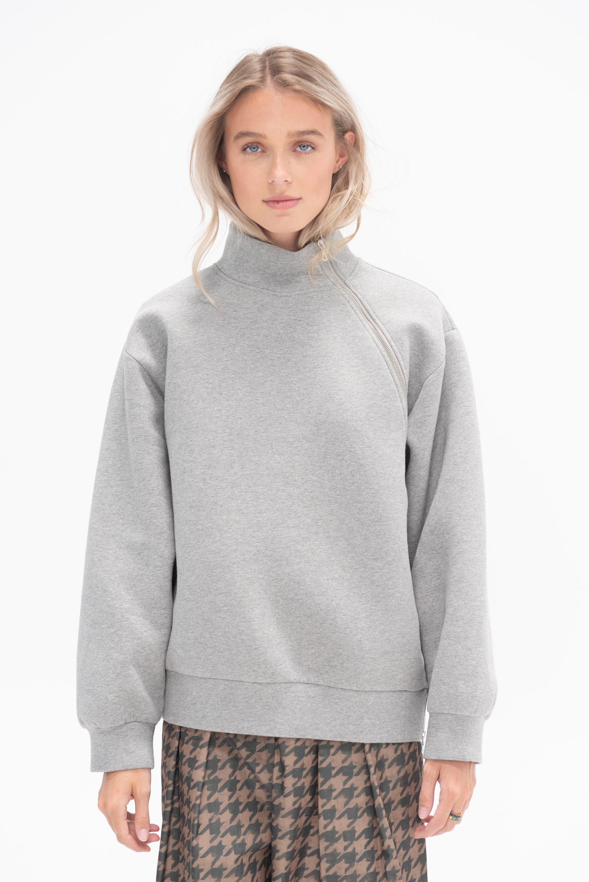 DRIES VAN NOTEN - Zip Sweatshirt, Grey Melange