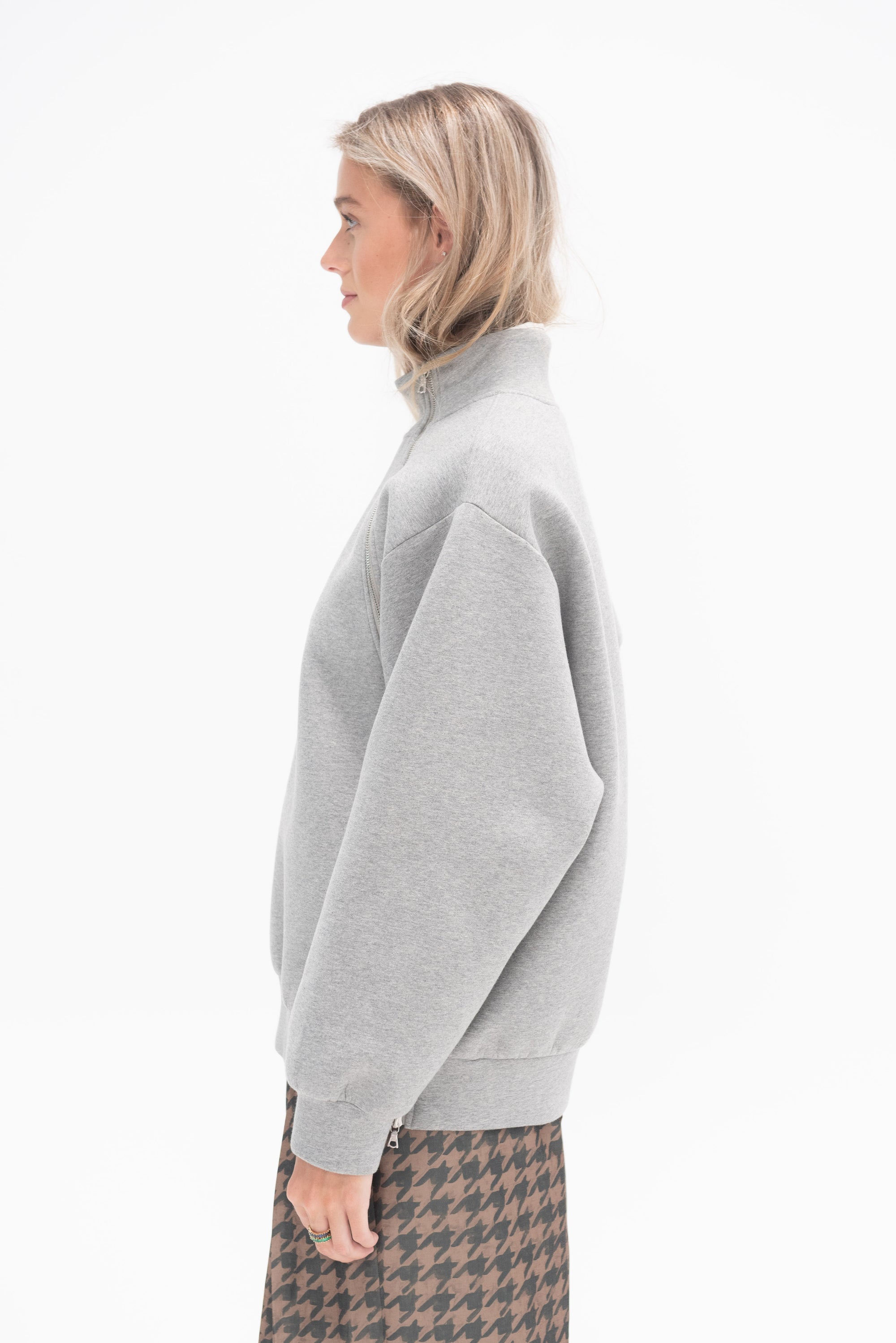 DRIES VAN NOTEN - Zip Sweatshirt, Grey Melange